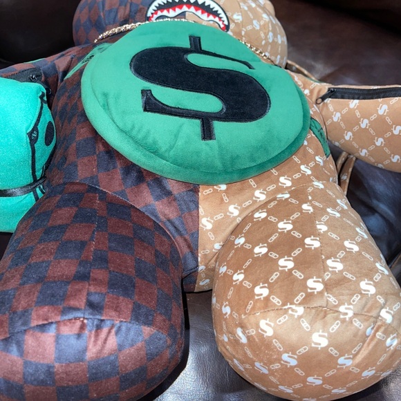 Sprayground plush velvet money teddy bear backpack - Picture 7 of 11